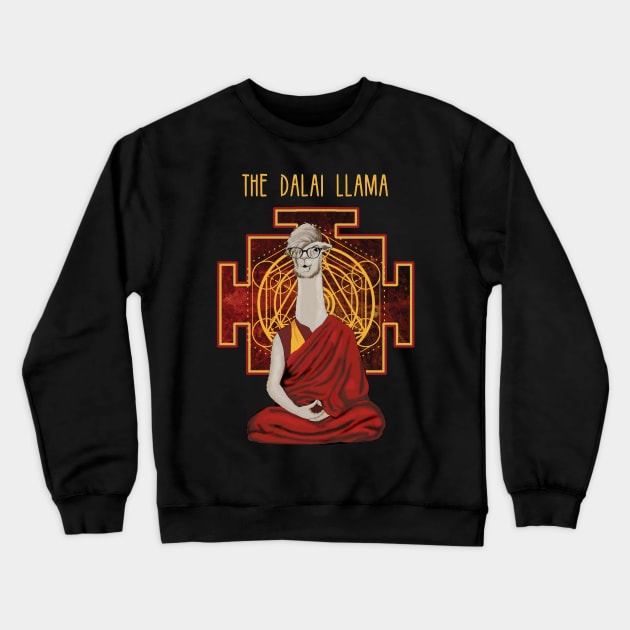 The Dalai Llama Crewneck Sweatshirt by SteelWoolBunny